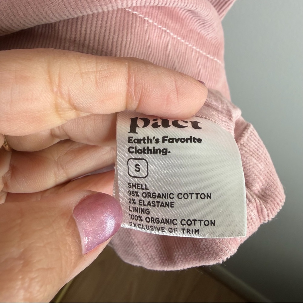 Pact Organic Cotton Pink Boxy Button Back Tank - Picture 3 of 5